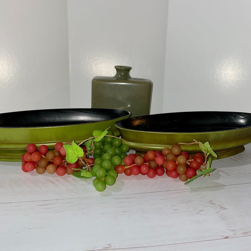 3-Pc Haeger Olive Green Planter Decanter Set #3076